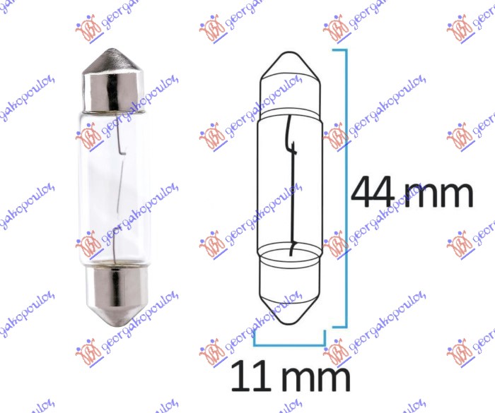 Lampe/XENON SIJALICA 24V 5W SV8.5 5X41