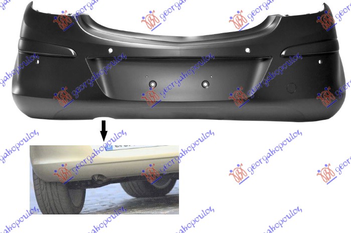 OPEL CORSA D 06-15 ZADNJI BRANIK 5 VRATA (4 PDC SENZORI)