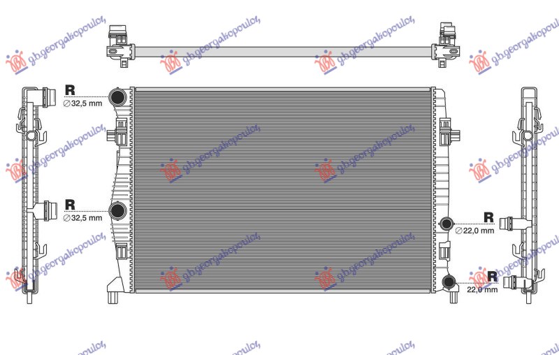 VW TAIGO 21- HLADNJAK MOTORA 1.0 TGI/1.0 TSI BENZIN - 1.6 TDI DIZEL (MANUELNI/AUTOMATSKI) (650x439) (NISSENS)